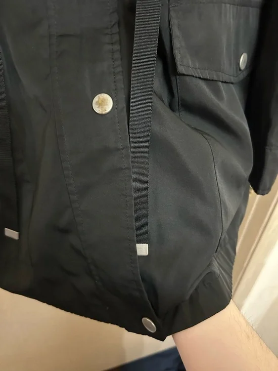 Time and Tru Black Raincoat Windbreaker Jacket - Size 1XL - Picture 6 of 6